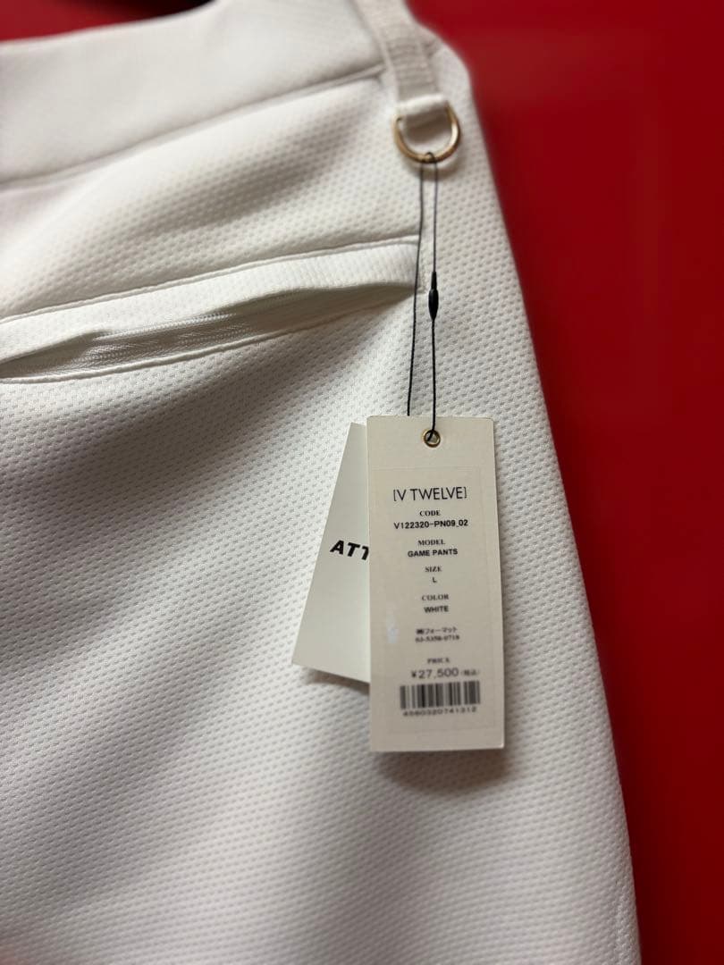 【新品タグ付V12 ゴルフ GAME PANTS ダンボールニット ホワイト L