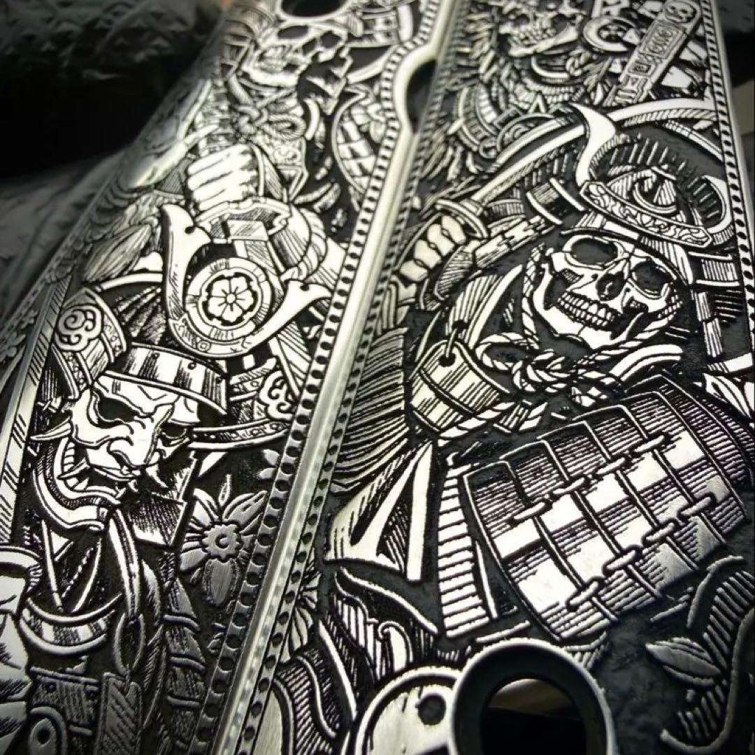 1911 グリップ ステンレス レーザー彫刻