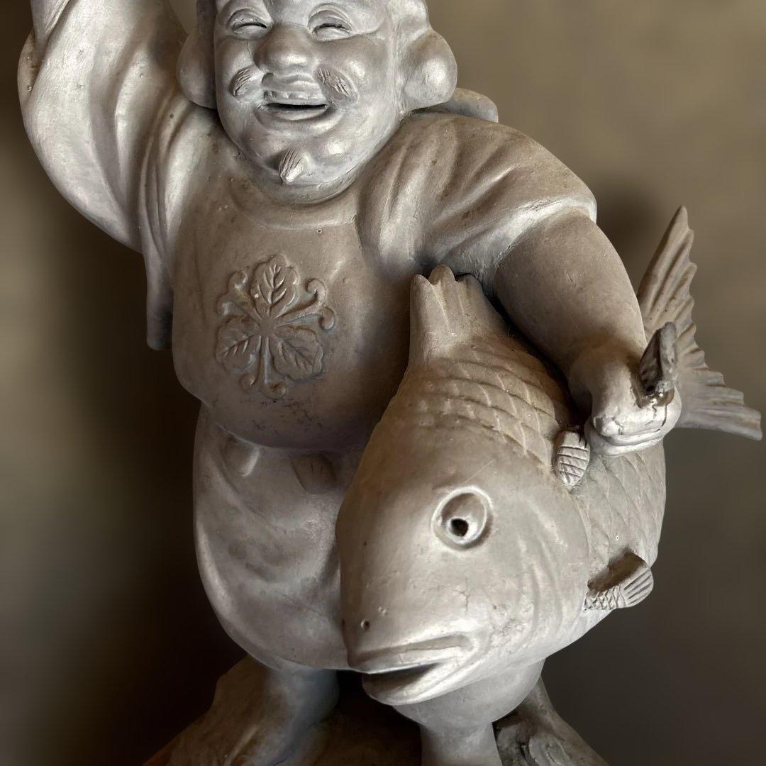 恵比寿像　陶器　置物　七福神