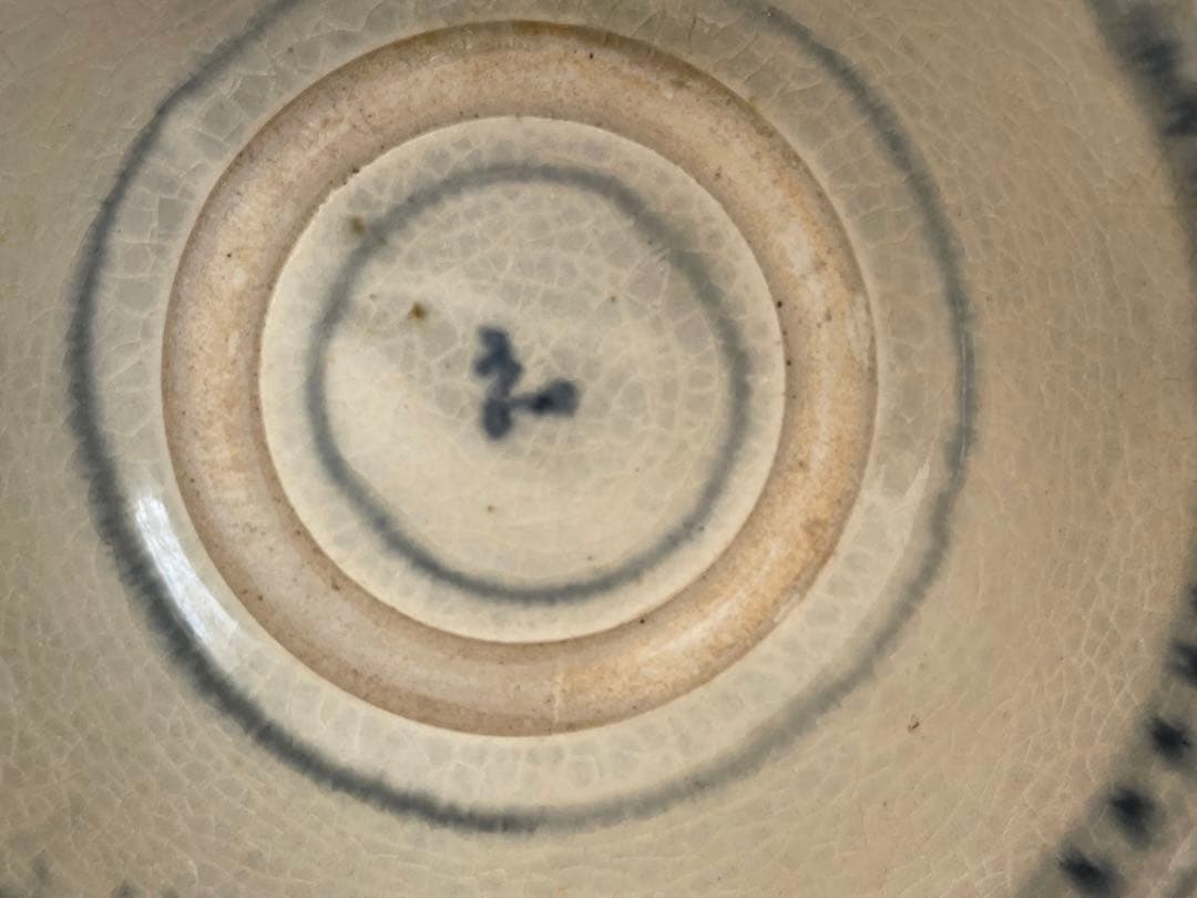 骨董　アンティーク　安南　絞手　茶碗　ベトナム古陶磁　蜻蛉手茶碗