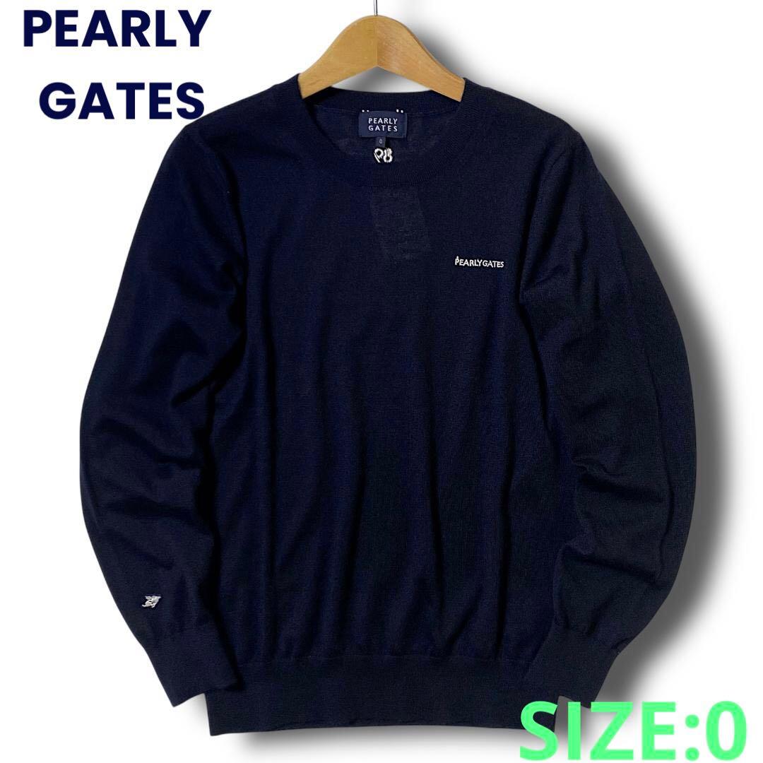 0 パーリーゲイツ 定4.1万 保温 カシミヤ ローゲージ ニット セーター 紺