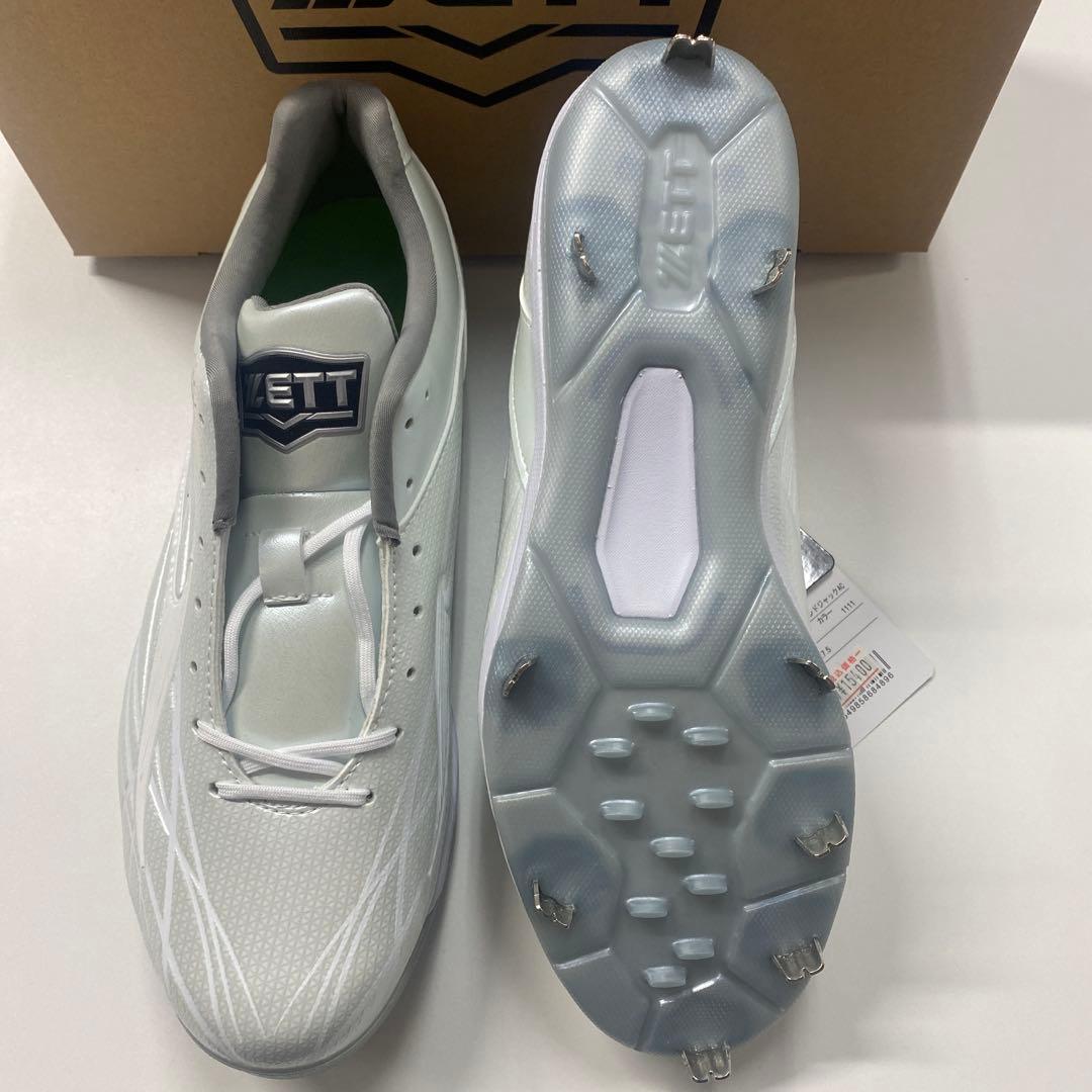 ZETT 埋め込み式金具スパイク　ホワイト　27.5cm