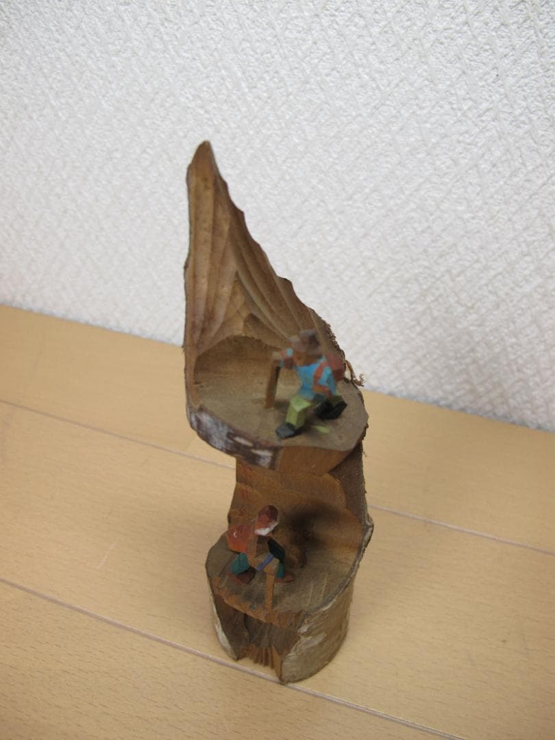 農民美術　登山人形　木っ端人形　こっぱ人形　民芸　こけし　二人登山 ヴィンテージ