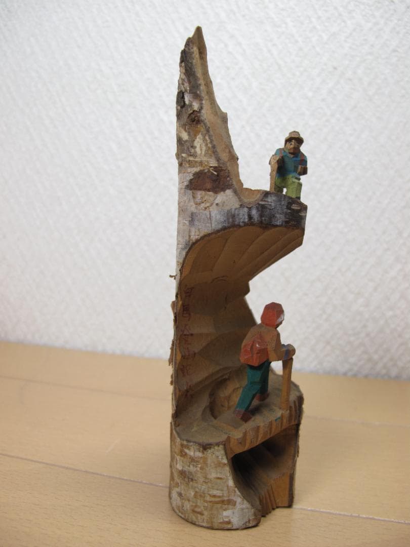 農民美術　登山人形　木っ端人形　こっぱ人形　民芸　こけし　二人登山 ヴィンテージ