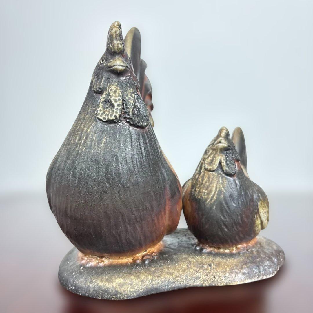 備前焼　干支　酉　縁起物　置物　供箱