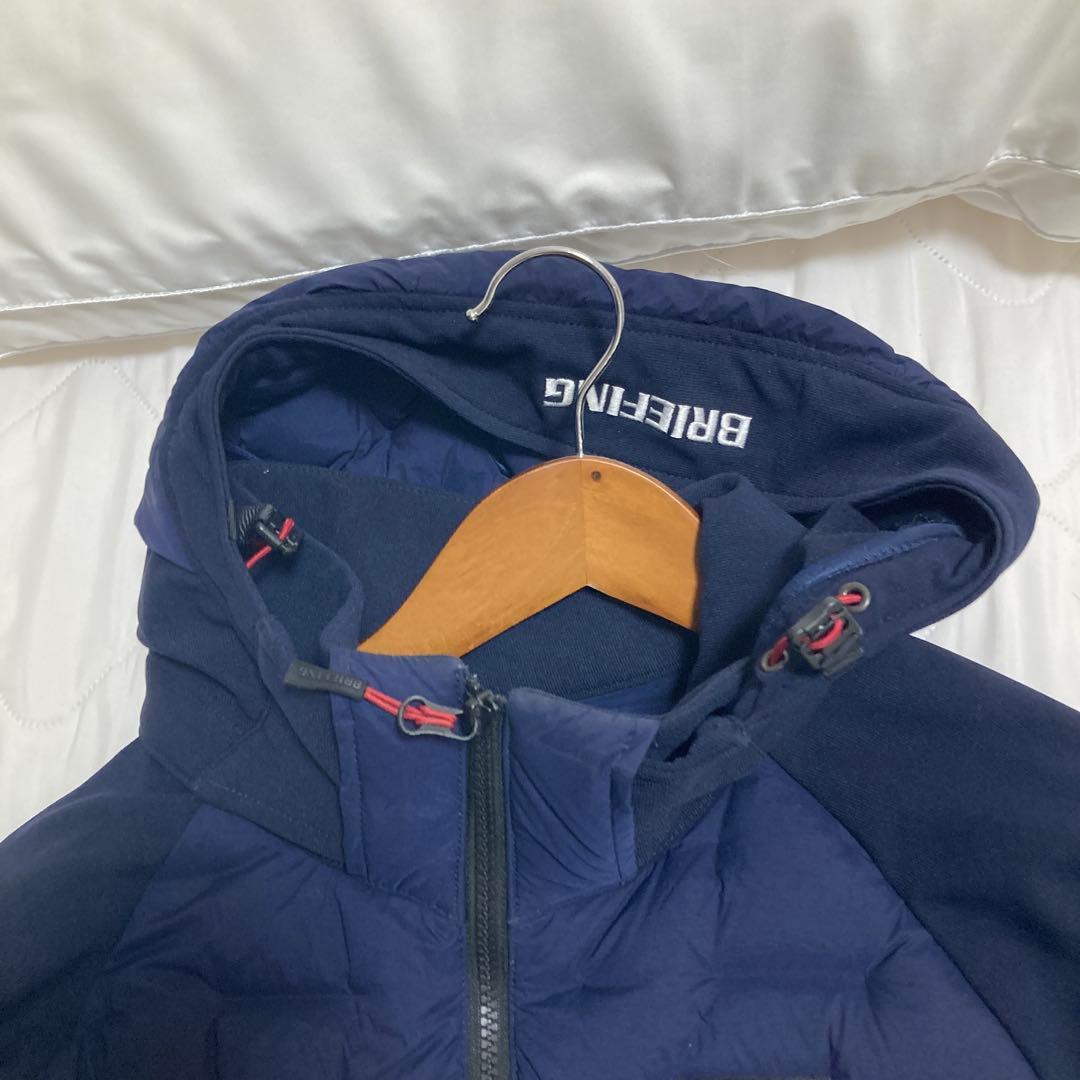 BRIEFING ネイビー フード付きダウンジャケット