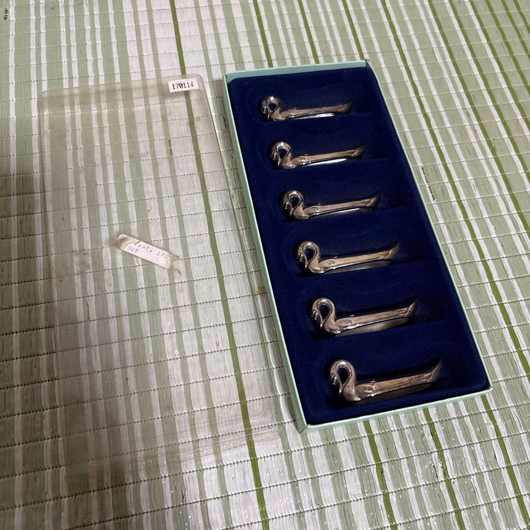 フランス　スワン　白鳥　カトラリーレスト　シルバープレート　6個セット