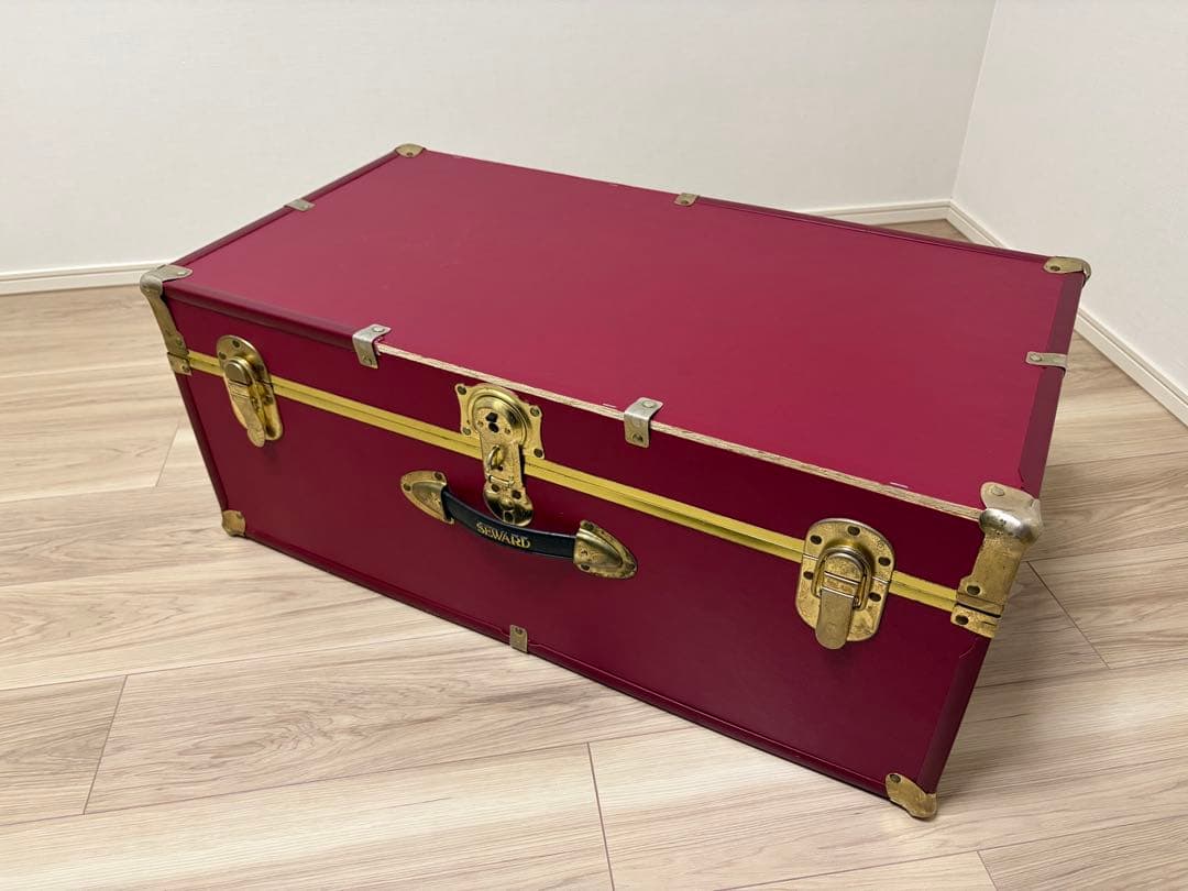 【レア】SEWARD（スワード） トランク 収納箱 ヴィンテージ風 ワインレッド