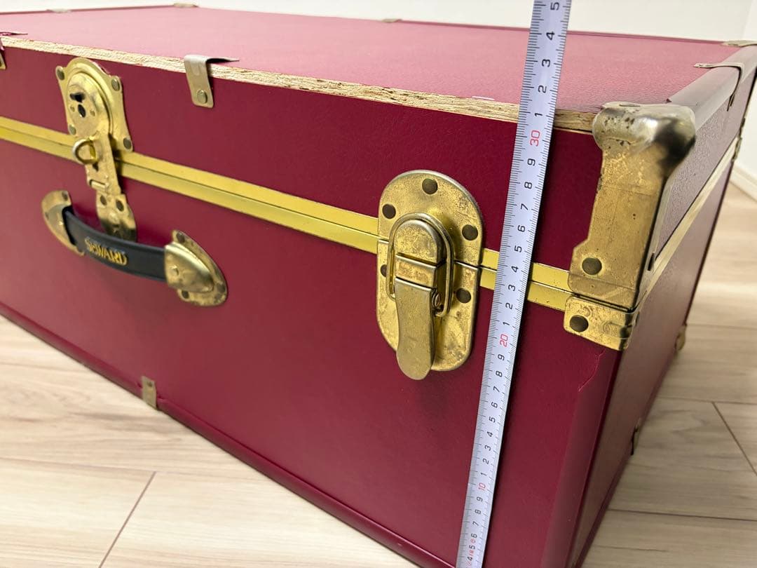 【レア】SEWARD（スワード） トランク 収納箱 ヴィンテージ風 ワインレッド