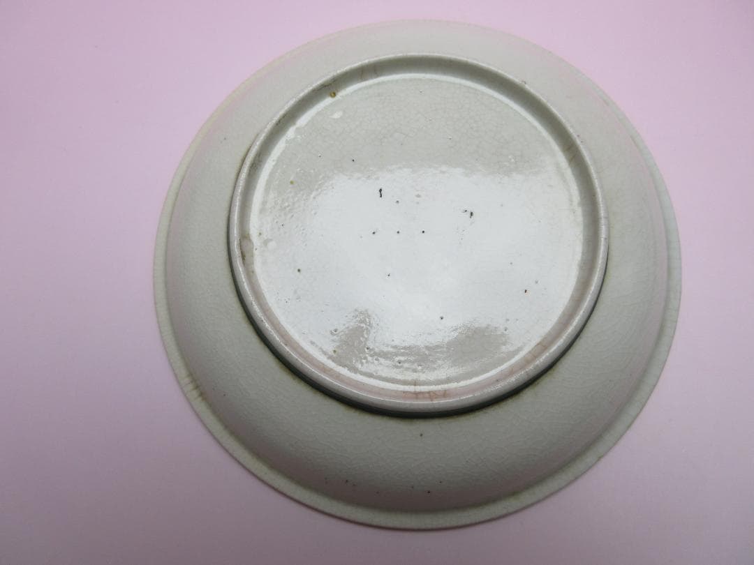 九谷 若杉窯 白抜き唐草 花紋 色絵 小皿 5枚 70916