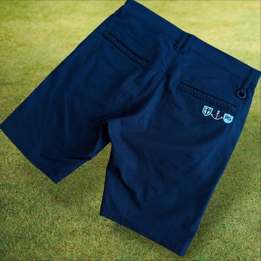 美品　パーリーゲイツ　ハーフパンツ　短パン　4 M〜L相当　紺　ネイビー　マリン