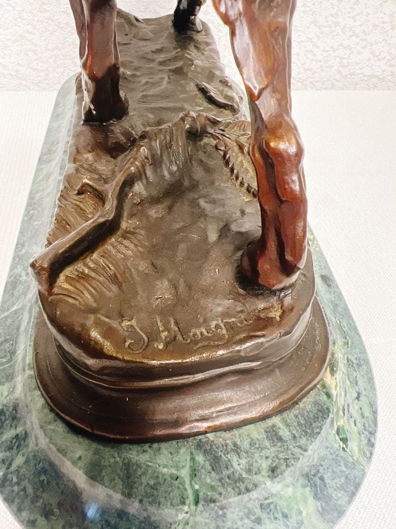 ジュール・モワニエ Hunting Dog on Pointブロンズ彫刻　犬