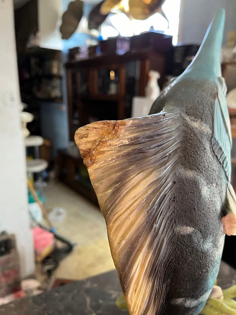 カジキマグロ置き物、イタリア大理石、人工大理石、カジキマグロ飾り、63センチ、