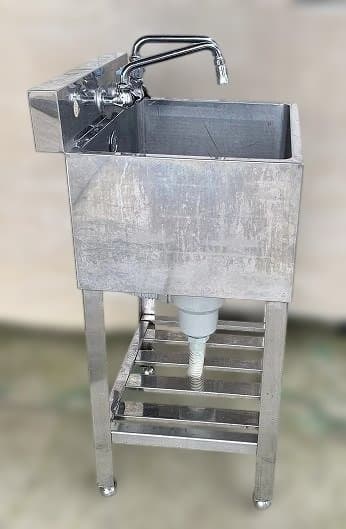 業務用ステンレス製1槽式シンク 流し台 バックガード・水栓付 厨房