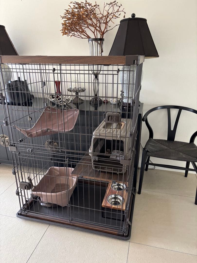 アイリスオーヤマ　ウッディキャットケージPWCR-962V キャリーなど他一式