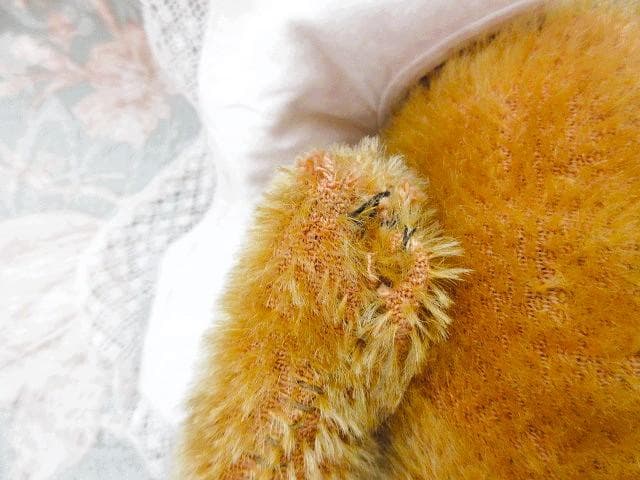 丁寧な造りの秀逸ベアさん■　アンティークベア　テディベア　■お供のパニエ