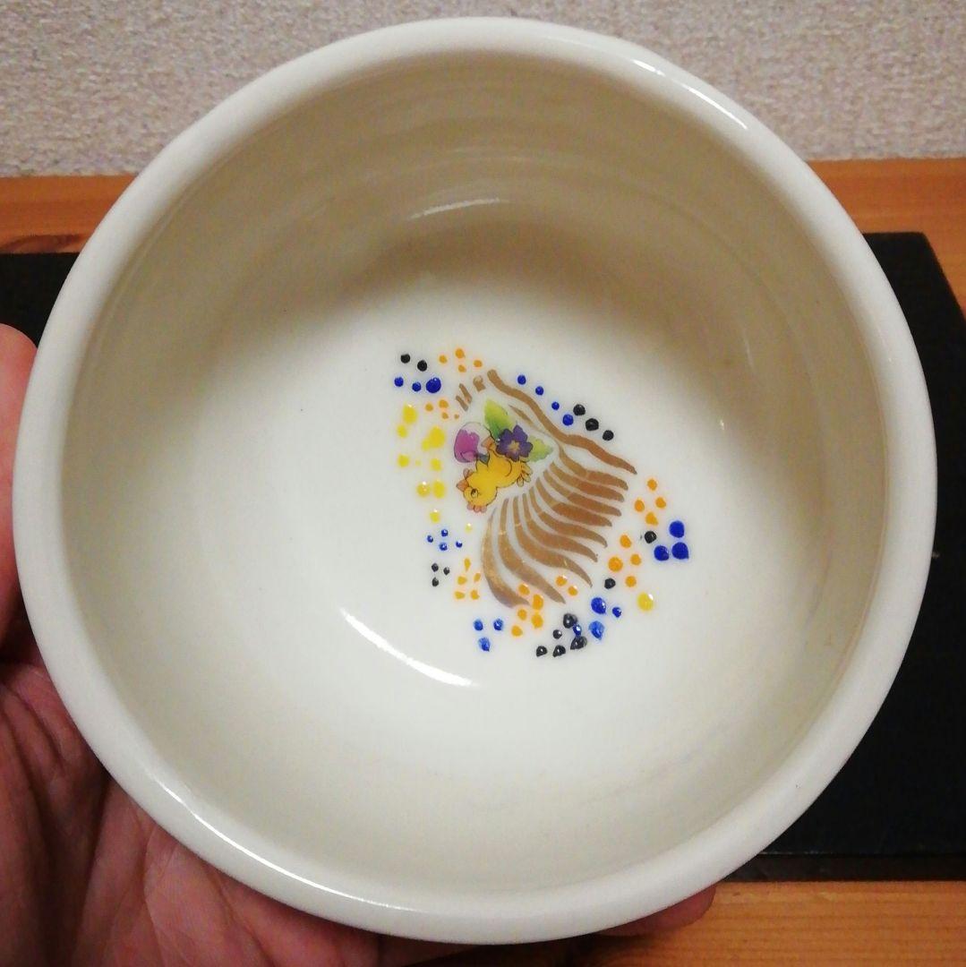 作家物　色絵　鳥図　茶碗　木箱付　仕服付　茶道具