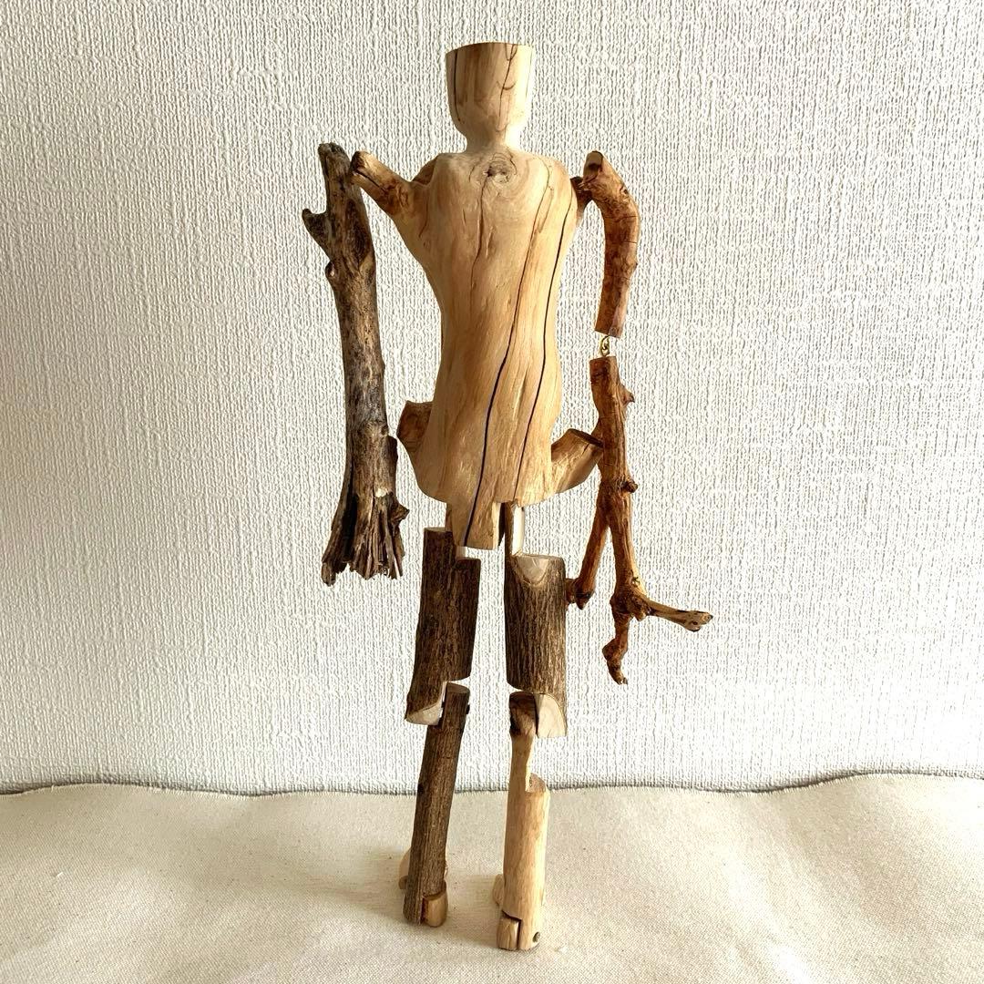✴︎Figure No.3 流木の木彫フィギュア作品✴︎引き出しと石　ハンドメイド