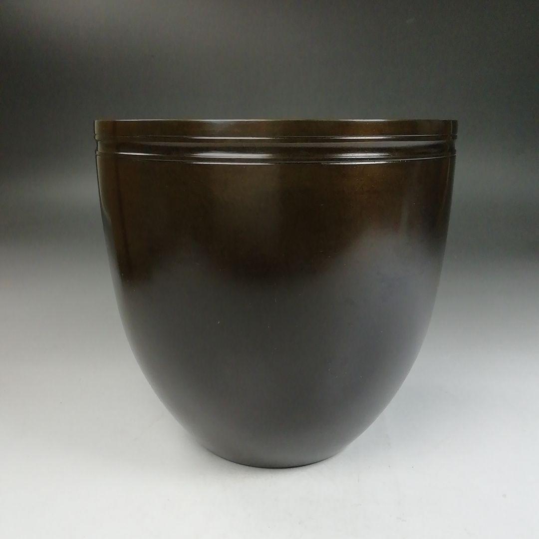 Ｗ１５７　建水　『唐銅　建水』『風炉師　黒瀬宗康 造』　共箱　茶道具