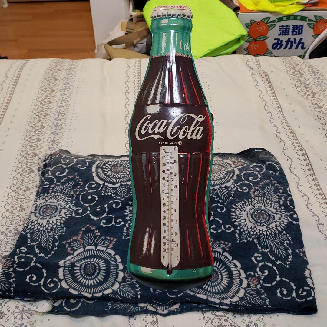 昭和レトロ❗コーラ　ブリキ看板(中古/42cm/温度計付き)