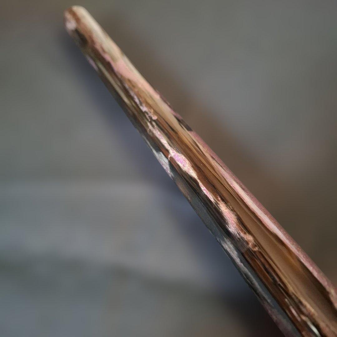 篠笛　古典調　5本調子　7穴　鉄管風仕上げ　黒地／紫銀