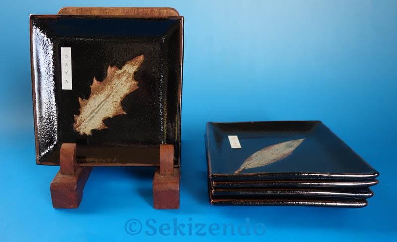 唐津焼　中里太郎右衛門　木の葉文　銘々皿　５枚 中里太郎衛門 ２５４７