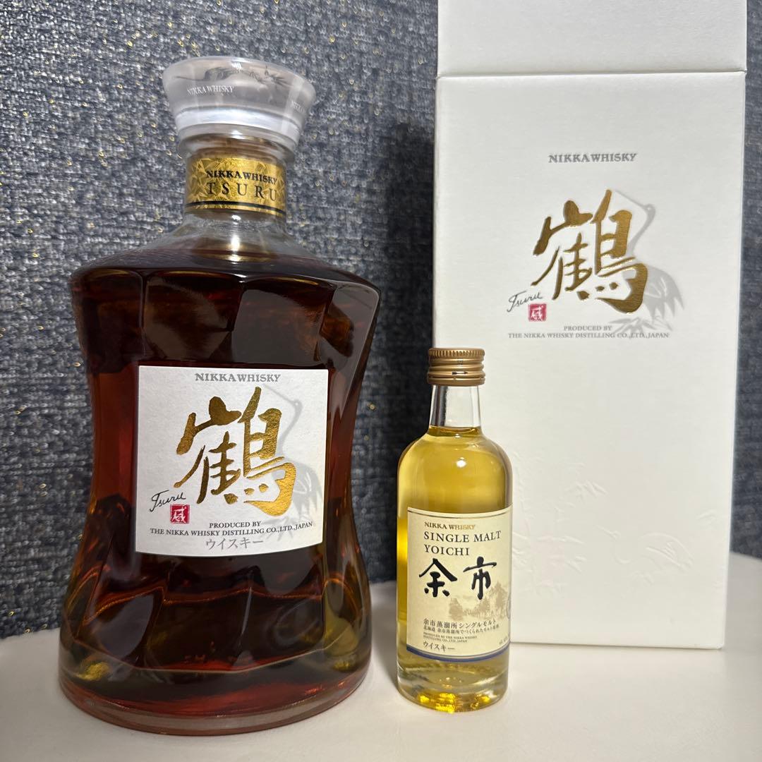 ニッカウヰスキー 鶴 700ml シングルモルト余市 小瓶セット付き