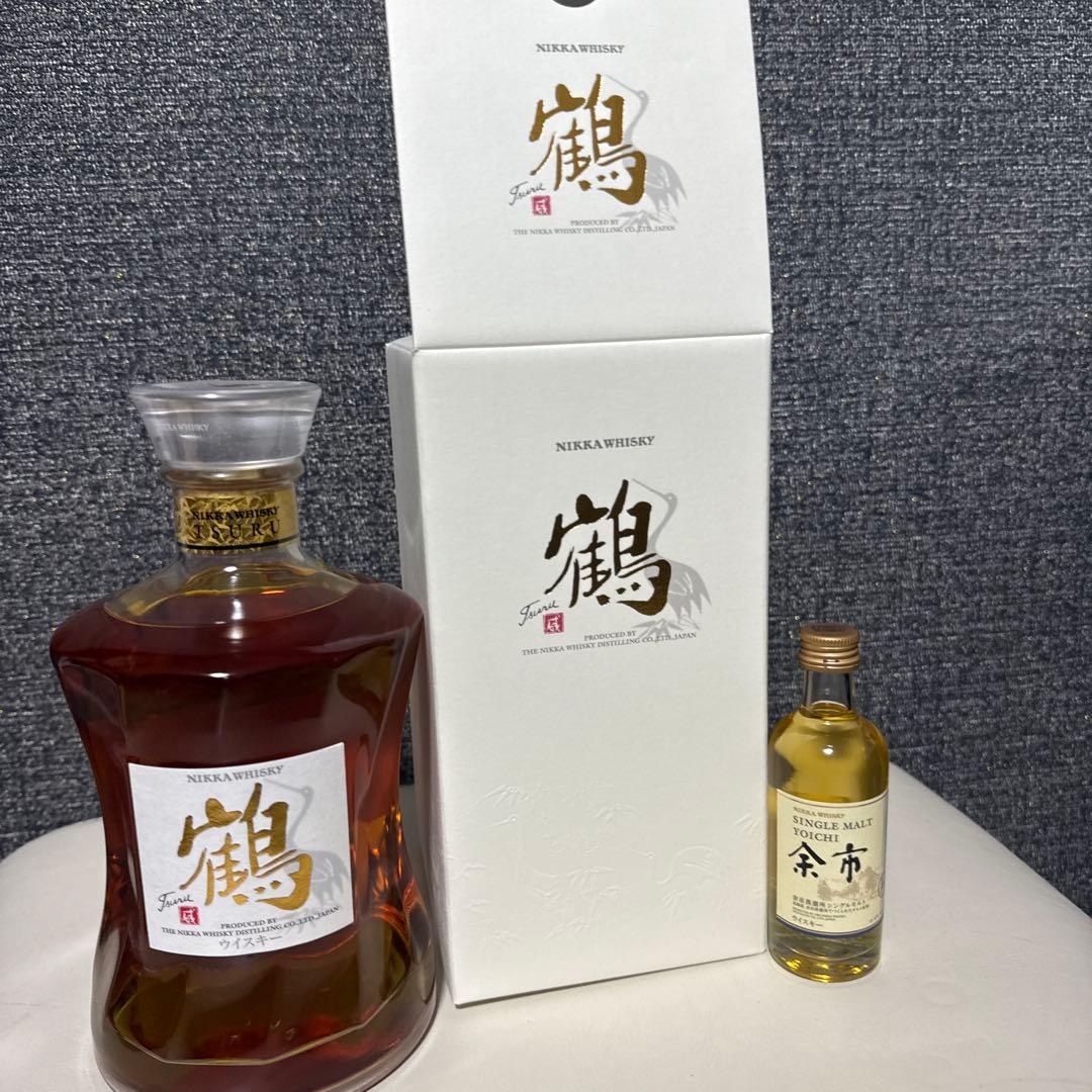 ニッカウヰスキー 鶴 700ml シングルモルト余市 小瓶セット付き