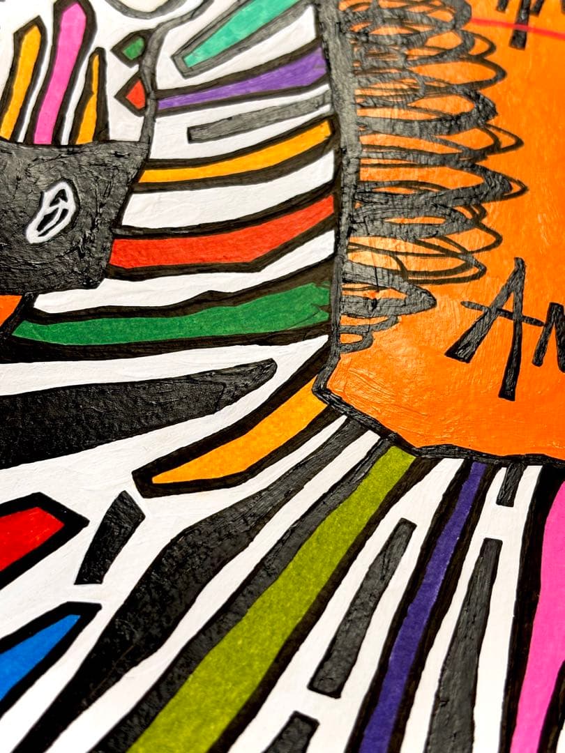 「 勇気が鮮やかに光輝くとき 」｜絵画 原画 抽象画 絵 動物画 ドローイング