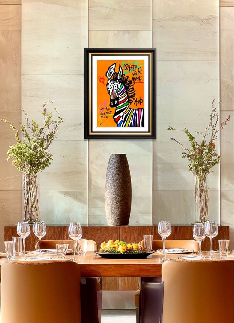 「 勇気が鮮やかに光輝くとき 」｜絵画 原画 抽象画 絵 動物画 ドローイング