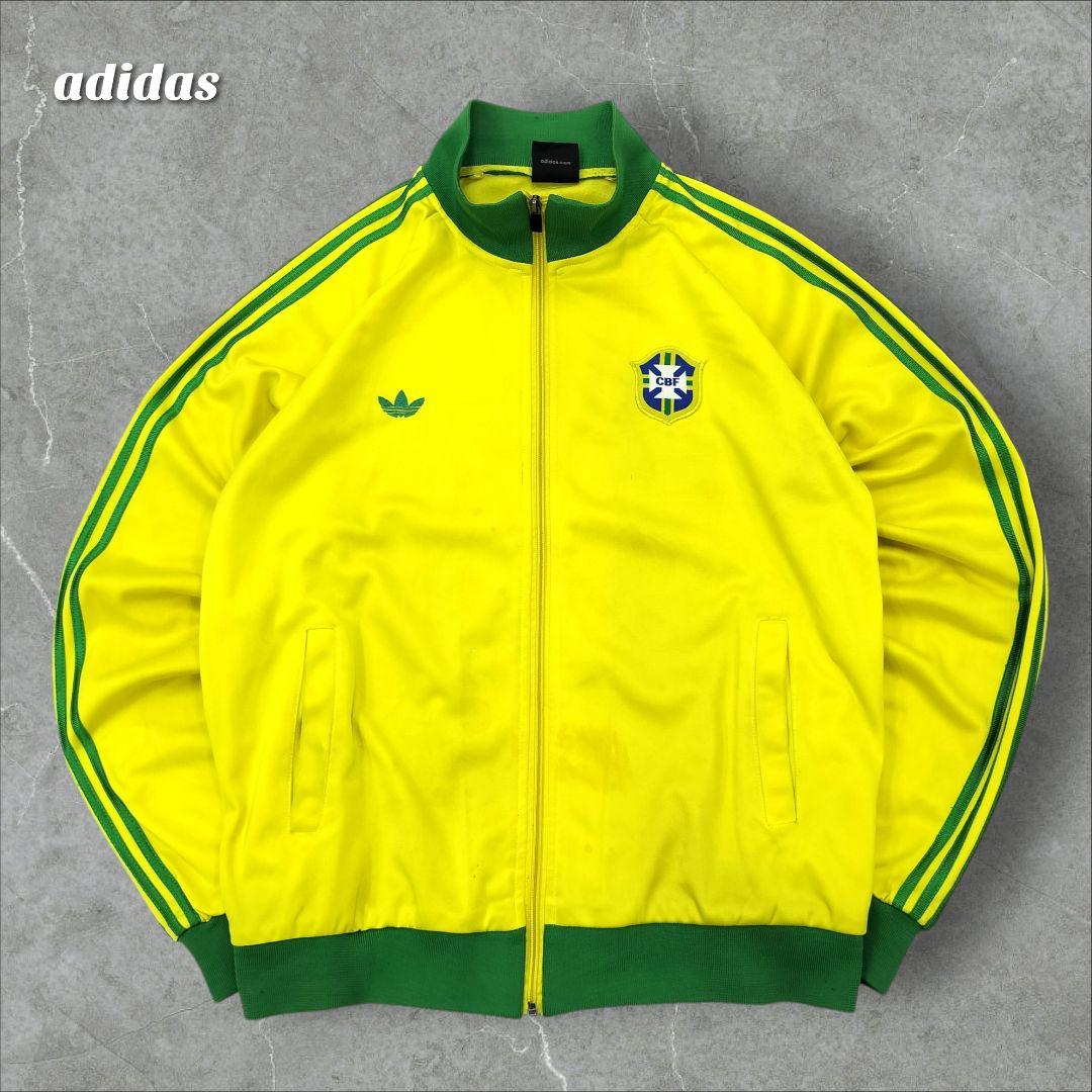 アディダス ブラジル代表 トラックジャケット XL イエロー トレフォイル刺繍