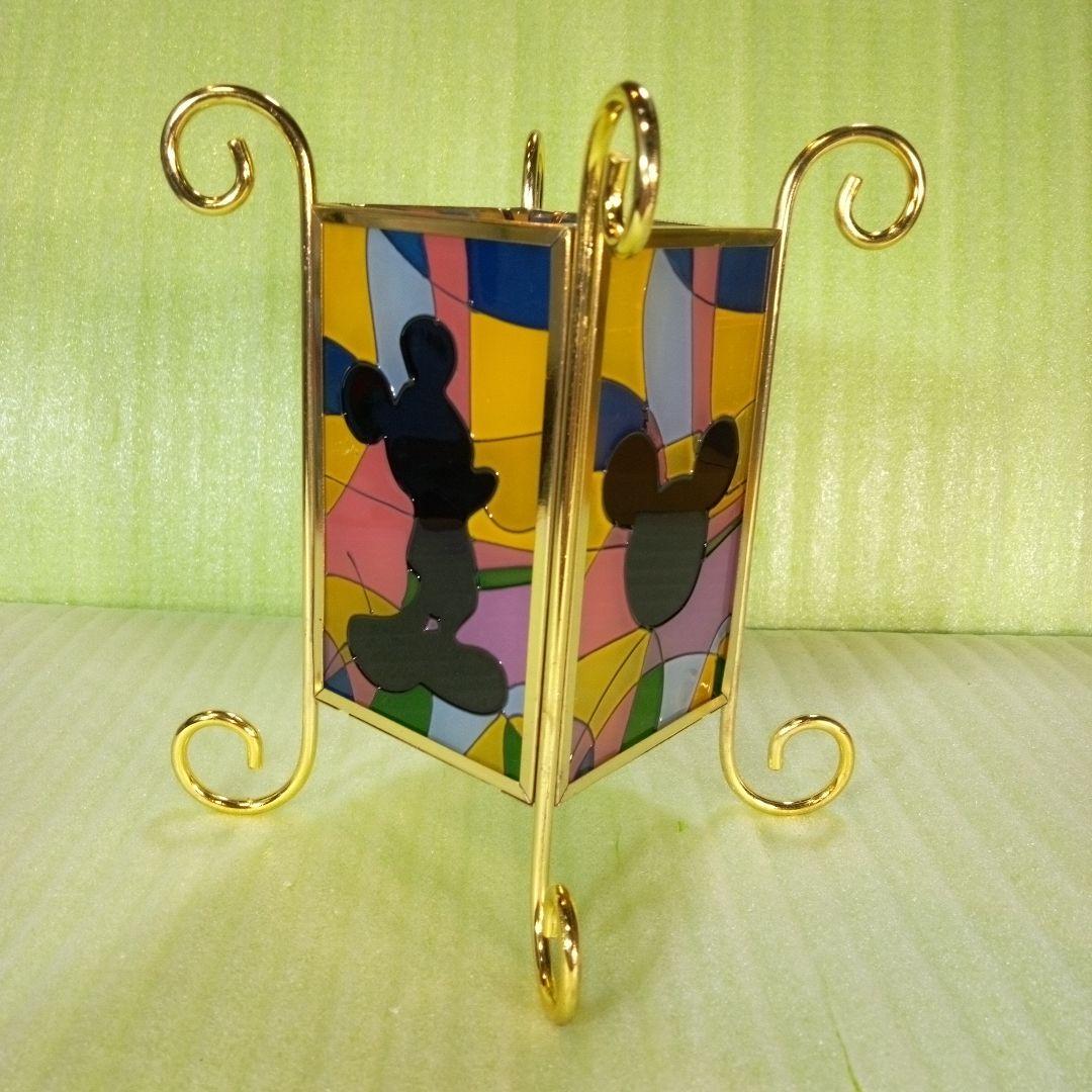 ミッキーマウス　ステンドグラス　ティーライトキャンドルホルダー　ロウソク立て