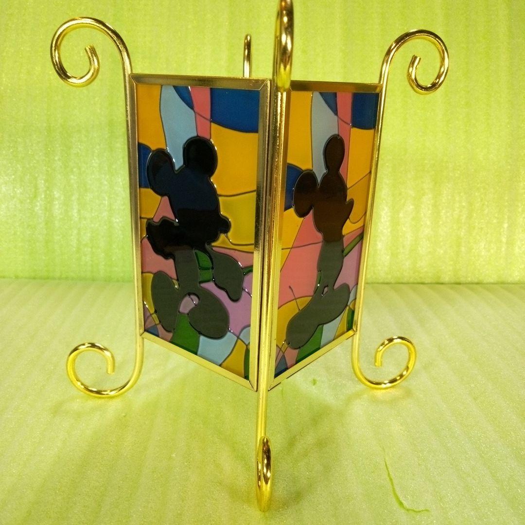 ミッキーマウス　ステンドグラス　ティーライトキャンドルホルダー　ロウソク立て