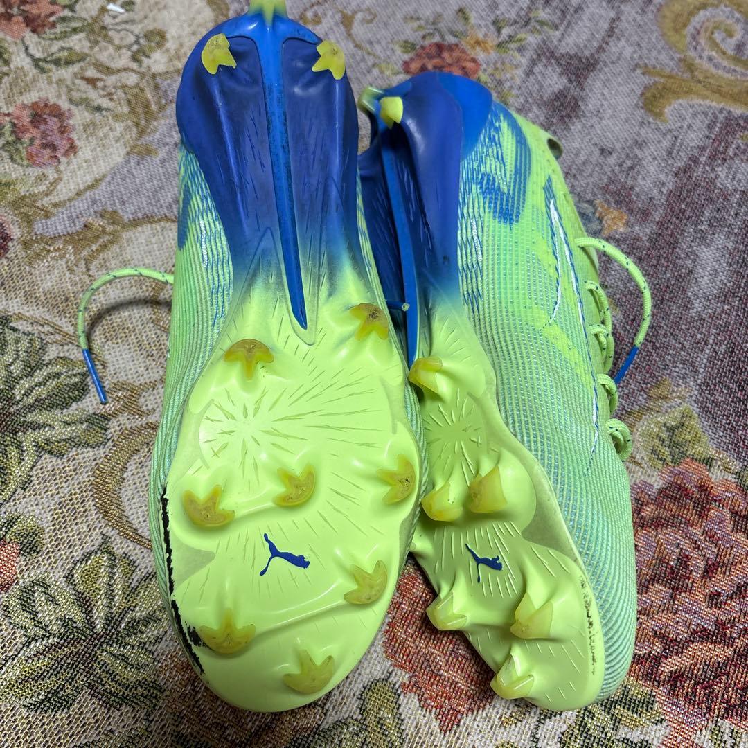 PUMA ウルトラスパイクシューズ イエロー/ブルー AGFG