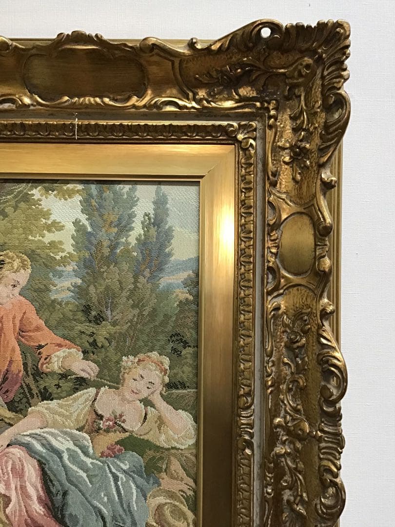 管178☆イタリア製☆ゴブラン織☆額絵☆大型
