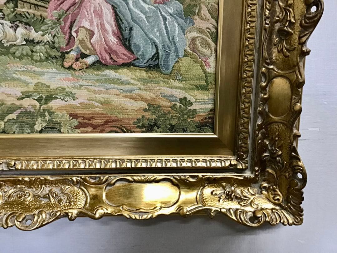 管178☆イタリア製☆ゴブラン織☆額絵☆大型