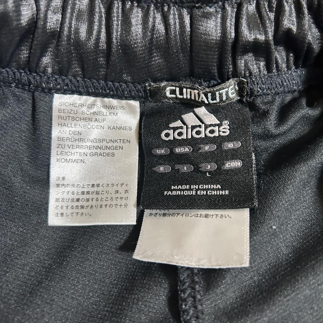 希少 adidas アディダス レザー調 光沢 上下 セットアップ ジャージ L