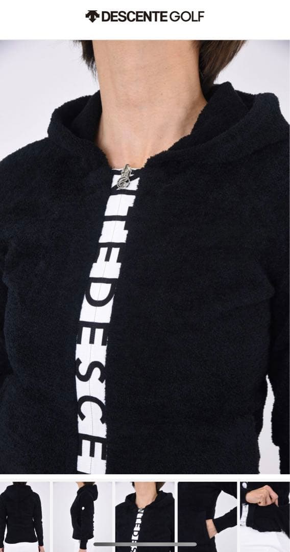 デサントゴルフ　レディース　モールニットパーカー　S