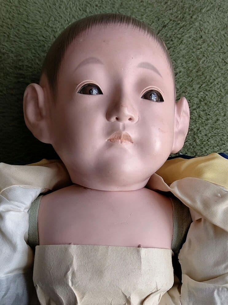 極上 大正時代 逸品　市松人形 男の子 お印 紋付き お手入れ済み