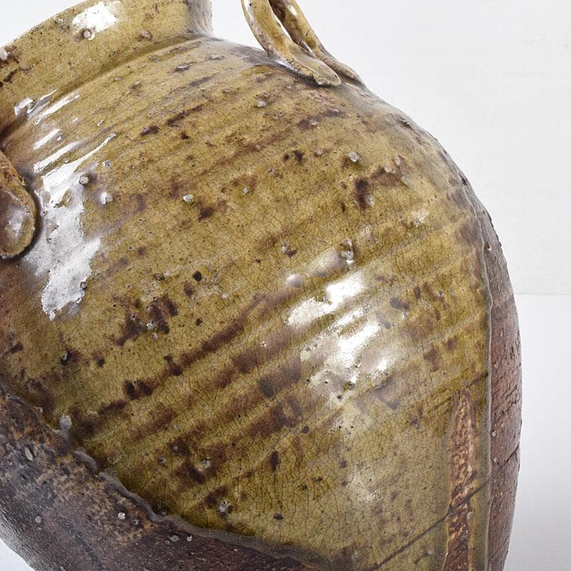 信楽焼　古信楽　四耳茶壺　葉茶壺　時代箱　C　R7759C