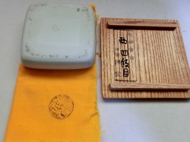 香合■染付隅田川 平安 祥堂 西四級目 桐共箱 お茶道具 古美術 時代物 骨董■