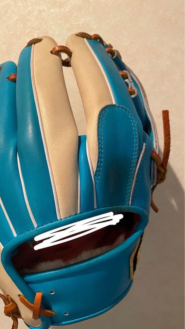 ZETT 軟式野球グローブ 水色、キャメル
