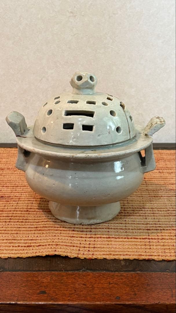 古民具　香炉白磁　李朝　朝鮮美術 骨董　金継