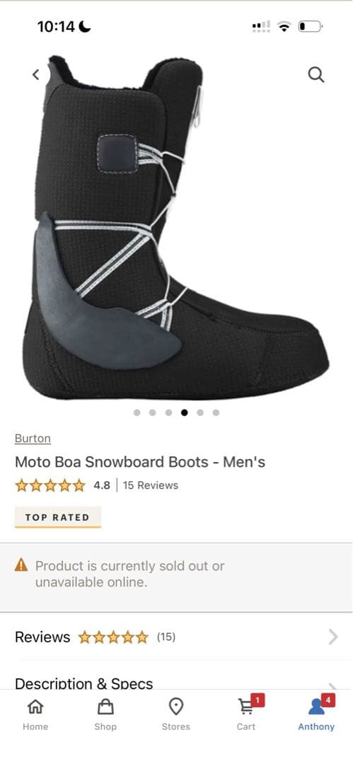 【未使用】Burtonスノーボードブーツ