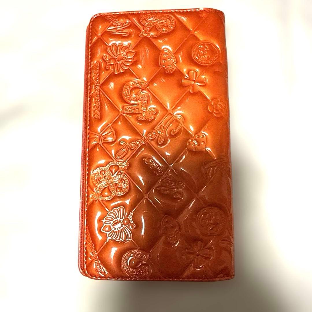 CHANEL エナメル手帳カバー　オレンジ