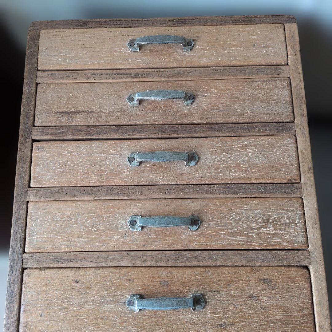 古道具アンティーク戦前木製 5段引き出し
