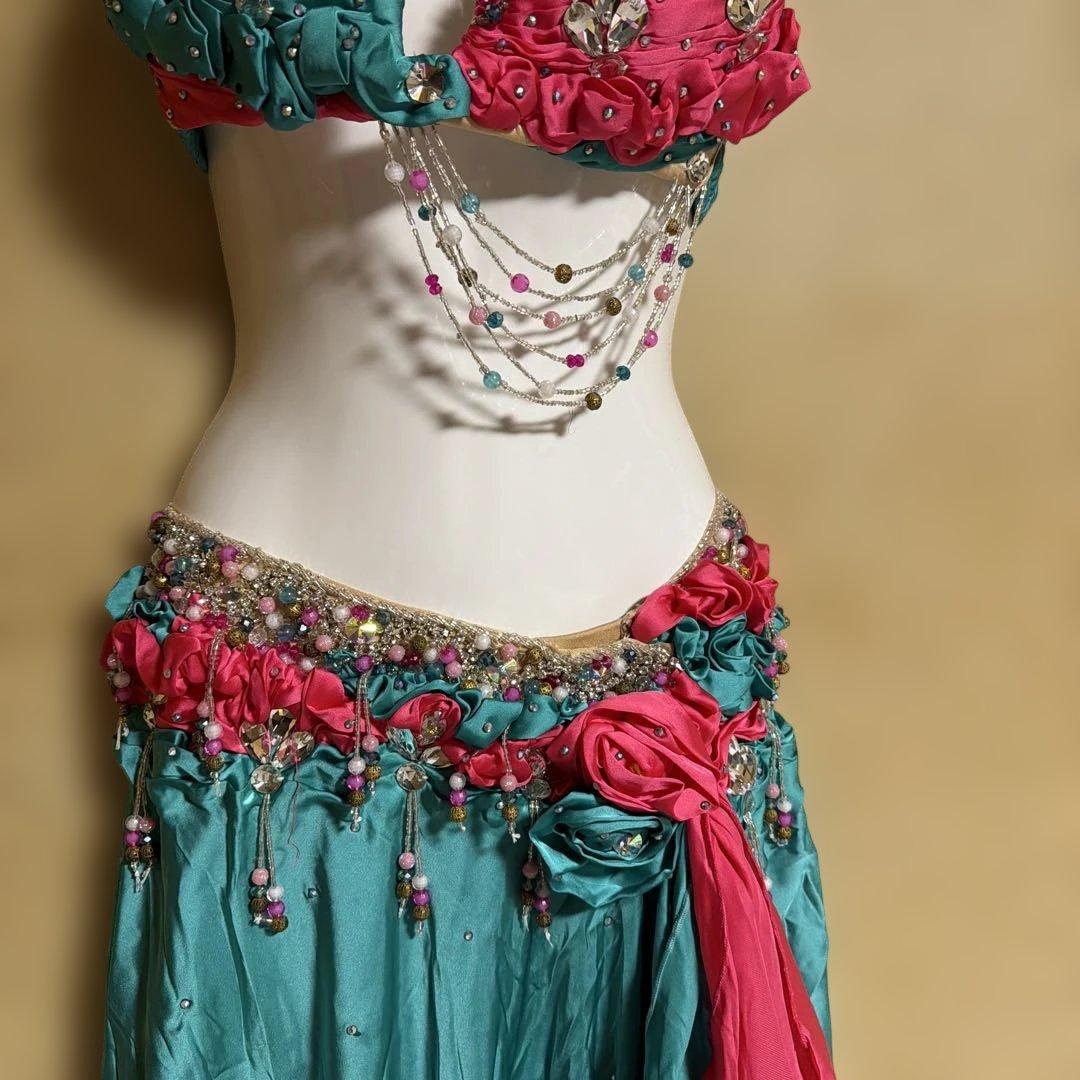 ベリーダンスセットアップ ターコイズ・ピンクmade in Egypt￼