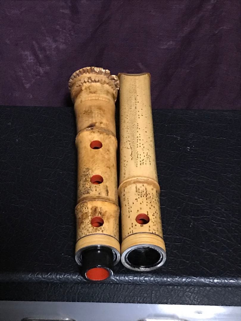 ⭐️尺八 (都山流) 中村銀越銘　銀縁歌口　約43センチ