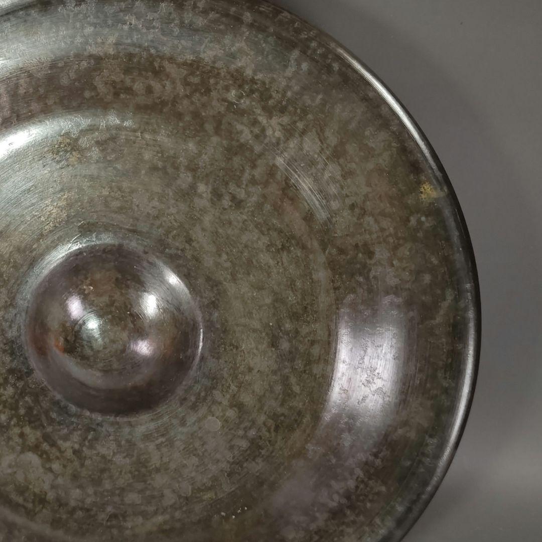 イ395 銅鑼『唐銅風炉師　藤井宗喜』『砂張銅　鳴物　銅鑼　共箱』茶道具