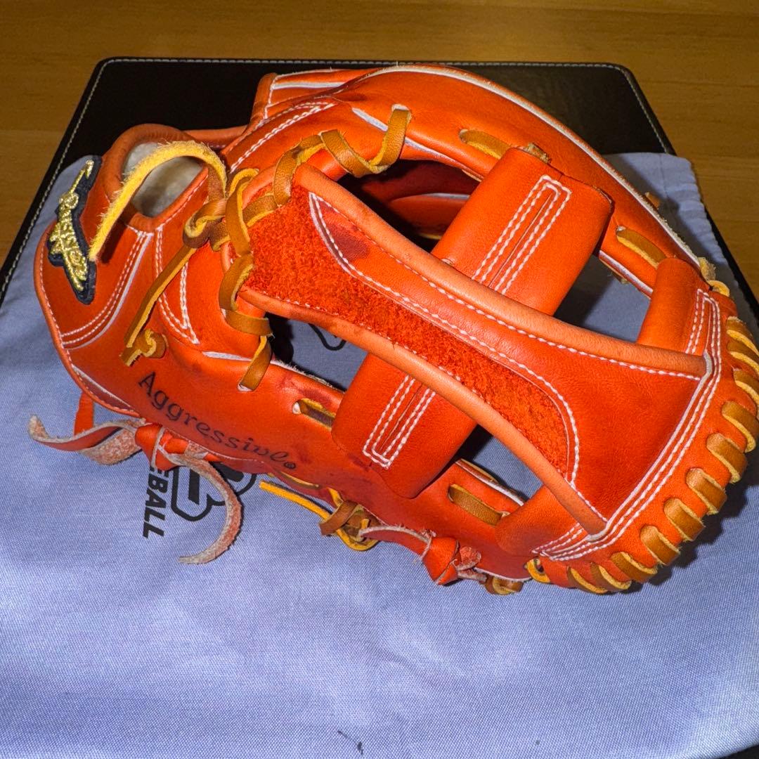 久保田スラッガー 内野手用 硬式グローブ KSG-24MS Fオレンジ 美品！